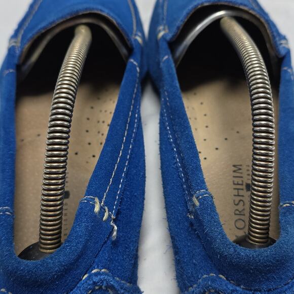 Florsheim Vintage Electric Blue Suede driving Elegant Loafers Mens 8.5 In Guc - Picture 10 of 16
